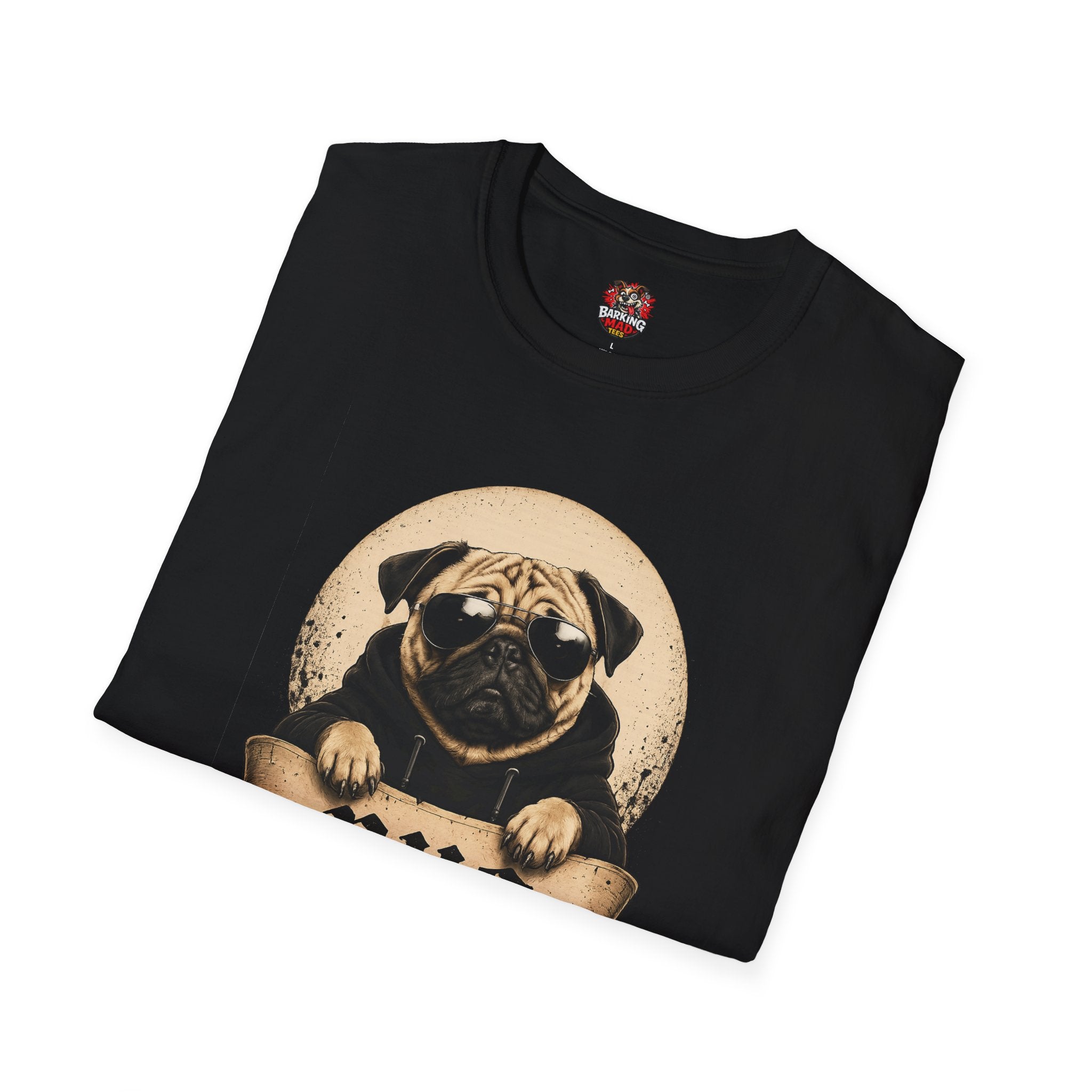 Vintage Pug Graphic Tee - Front Print