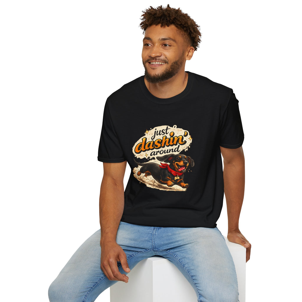 Just Dashin’ Around - Dachshund Front Print T-Shirt