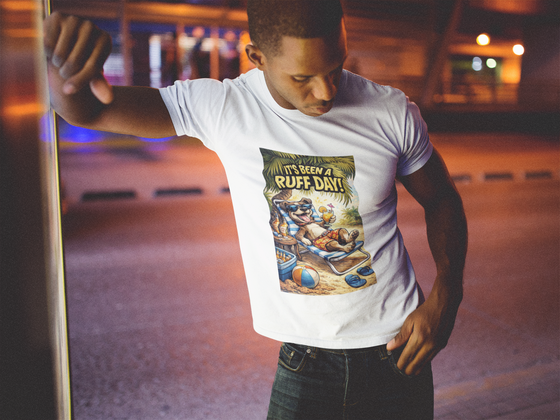 It's Been A Ruff Day T-Shirt - Front Print