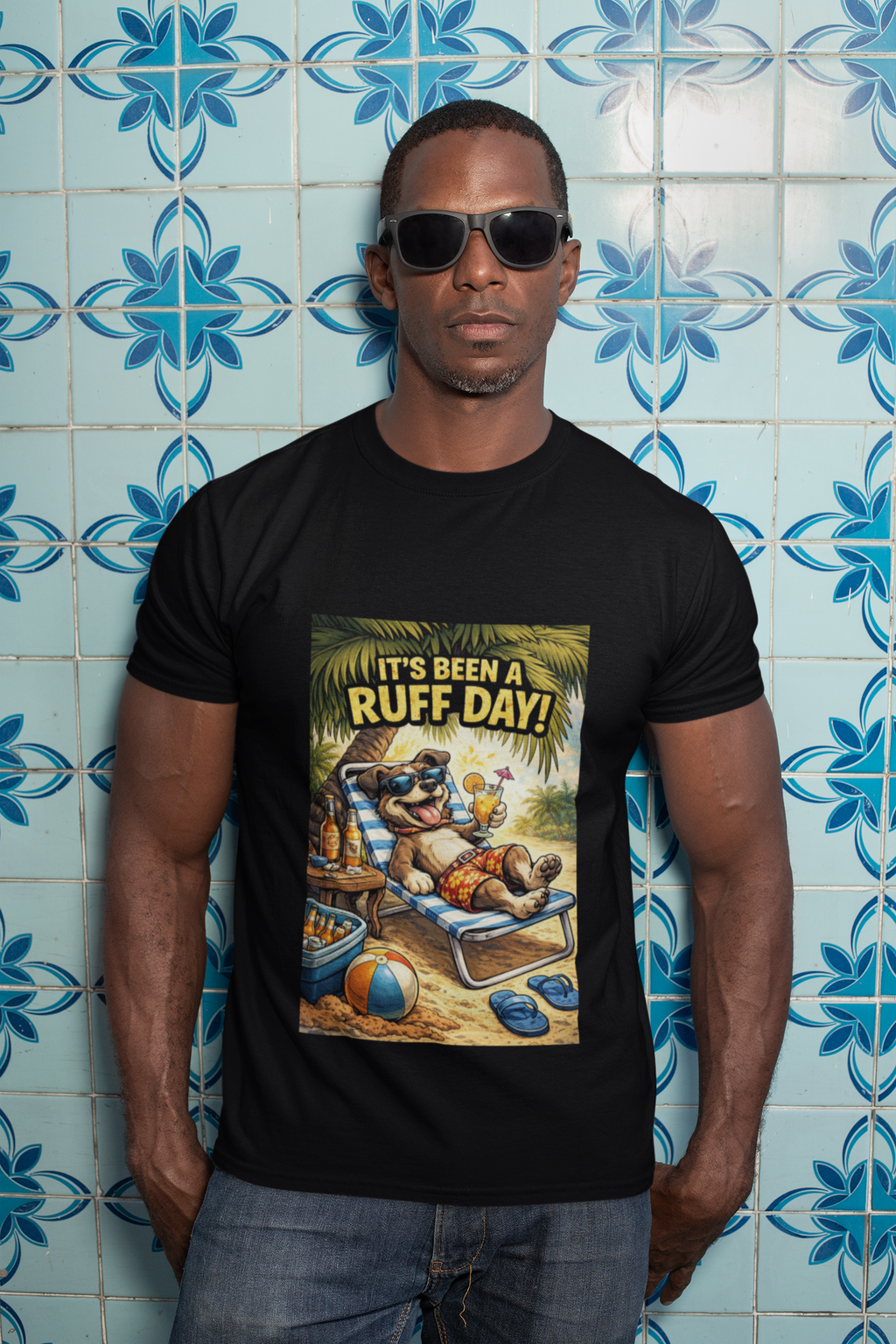 It's Been A Ruff Day T-Shirt - Front Print