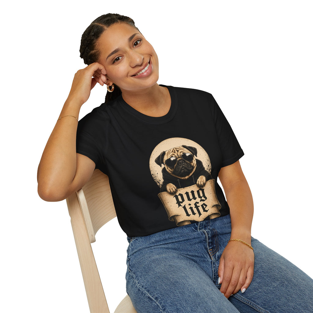 Vintage Pug Graphic Tee - Front Print